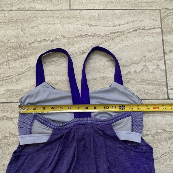 Lululemon Rest Less Tank Bra Top Bruised Berry Wee Stripe Purple Size 10 - Picture 8 of 9